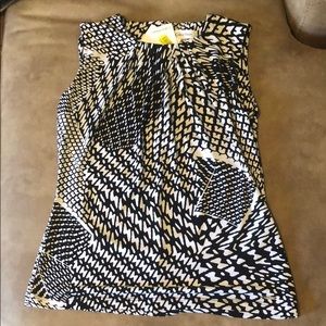 Black and white patterned blouse